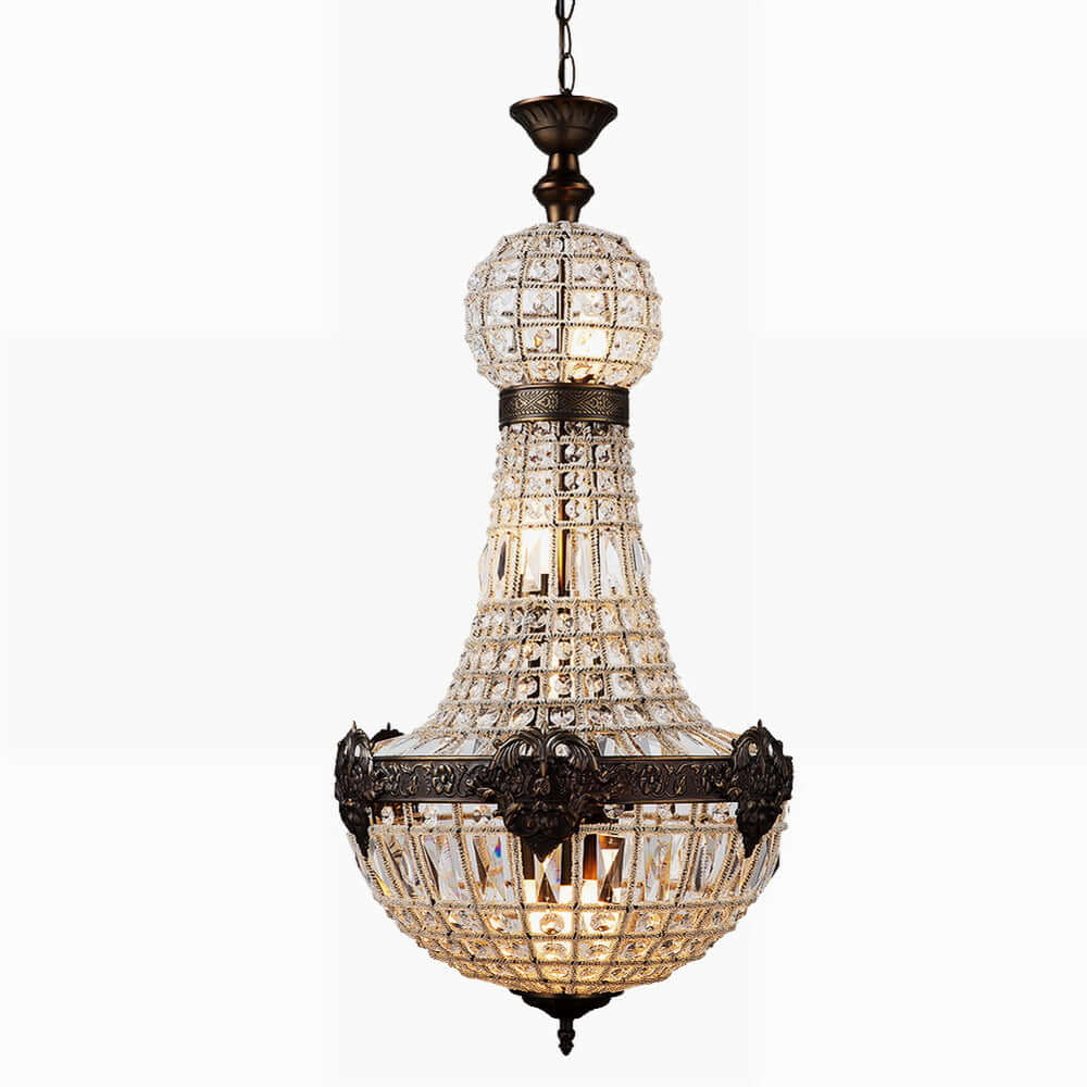 Vintage Royal Empire Style Big Led Crystal Chandelier E14/E12 with intricate design and elegant crystal accents.