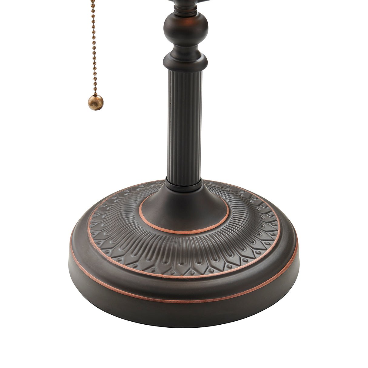 Antikva Verda Vitra Bankisto Skribtabla Lampo kun Tira Ĉena Ŝaltilo Konektilo