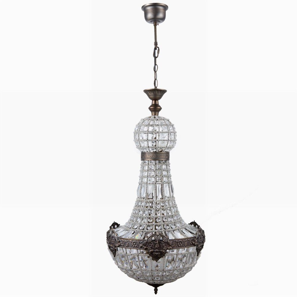 Retro Vintage Royal Empire Stilo Granda Led Kristala Moderna Lustro Lampo Lustres Lumoj E27 Salono Dormoĉambro Banĉambro (P11126)