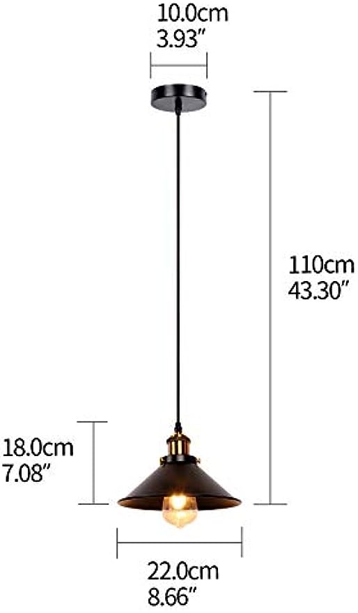 Newrays 3 Pack Industrial Black Pendant Light