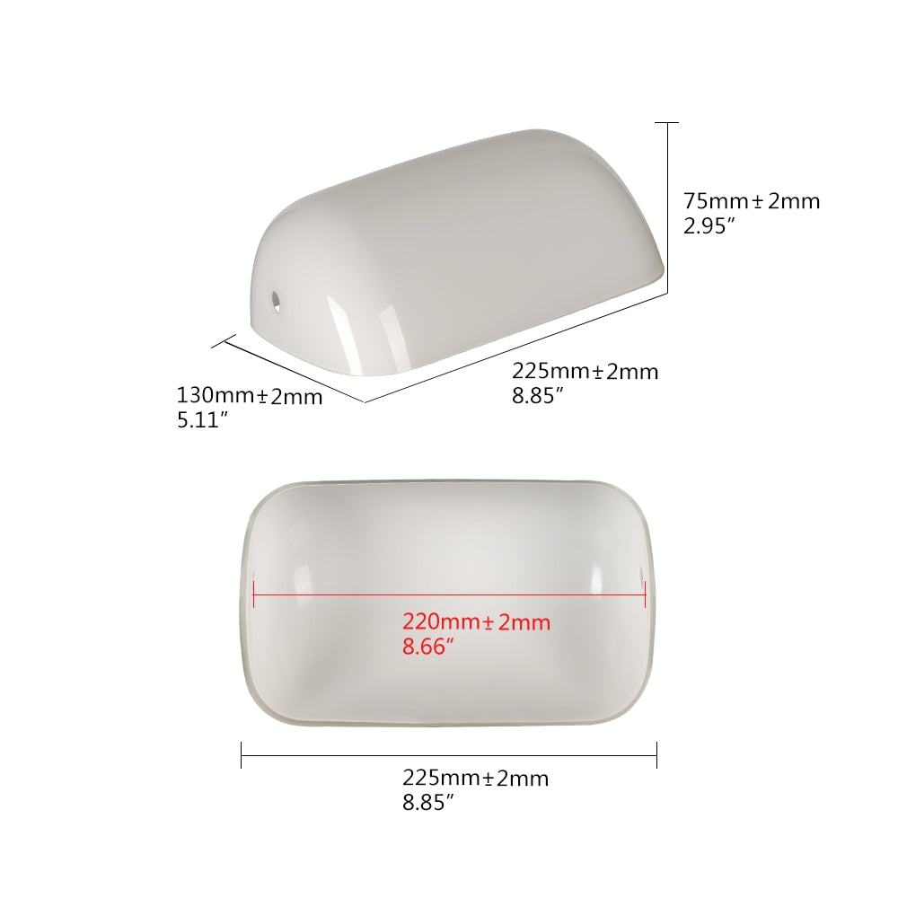 Milk White Glass Bankers Lamp Shade Replacement Cover