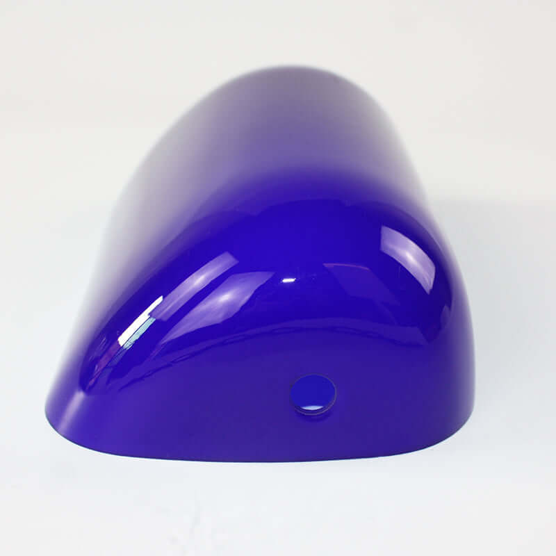 Blue Glass Bankers Lamp Shade Replacement Cover,L8.85" W5.11"/L22.5 W13cm in vibrant blue color.