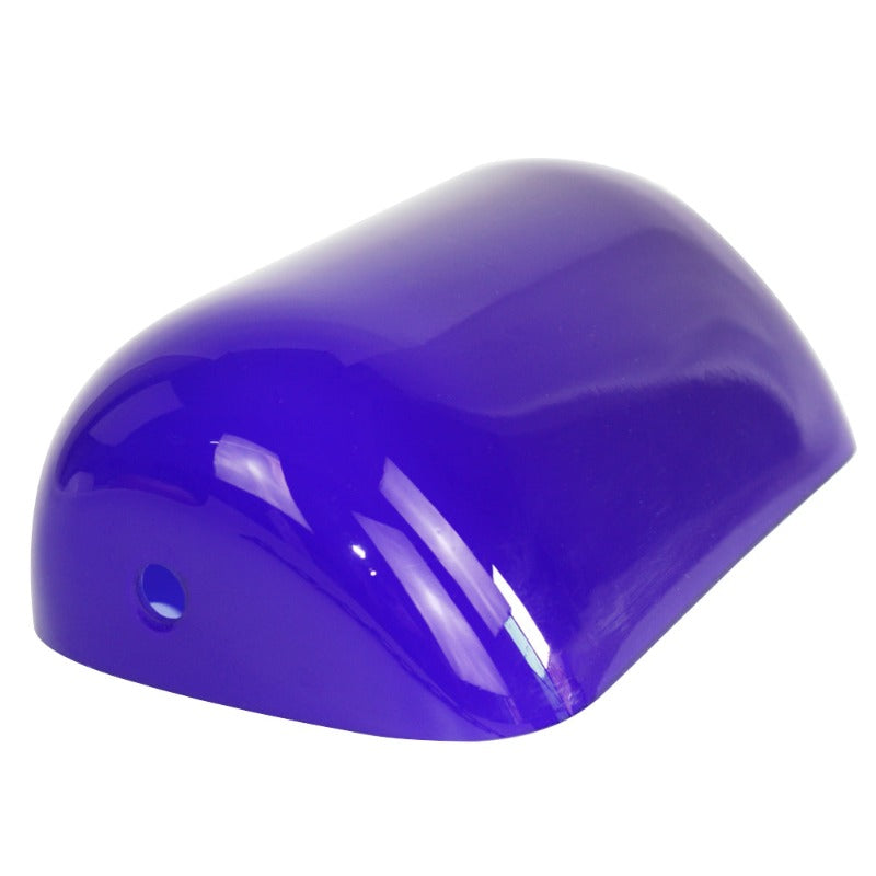 Blue Glass Bankers Lamp Shade Replacement Cover,L8.85" W5.11"/L22.5 W13cm in vibrant purple color.