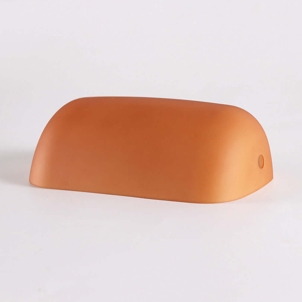 Matt Amber Glass Bankers Lamp Shade Replacement Cover,L8.85" W5.11"/L22.5 W13cm in a stylish matte finish.