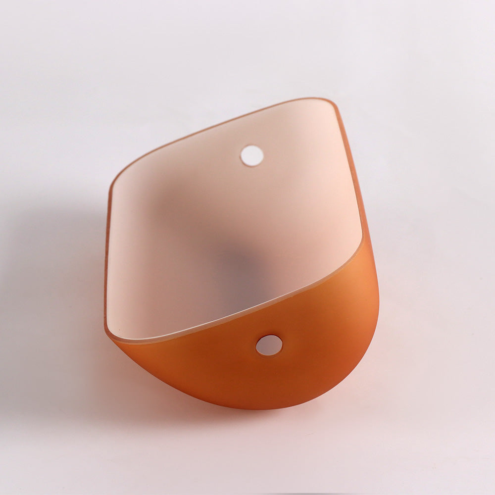 Matt Amber Glass Bankers Lamp Shade Replacement Cover,L8.85" W5.11"/L22.5 W13cm, showing the unique design in amber glass.