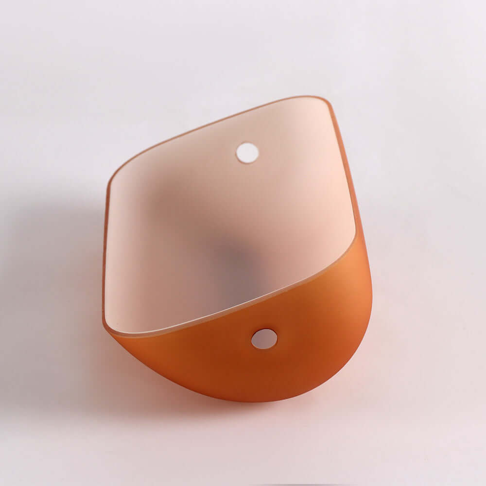 Matt Amber Glass Bankers Lamp Shade Replacement Cover,L8.85" W5.11"/L22.5 W13cm, showing the unique design in amber glass.