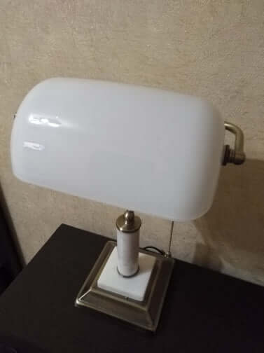 Milk White Glass Bankers Lamp Shade Replacement Cover L8.85" W5.11" / Length approx.22.5 cm,width 13cm.
