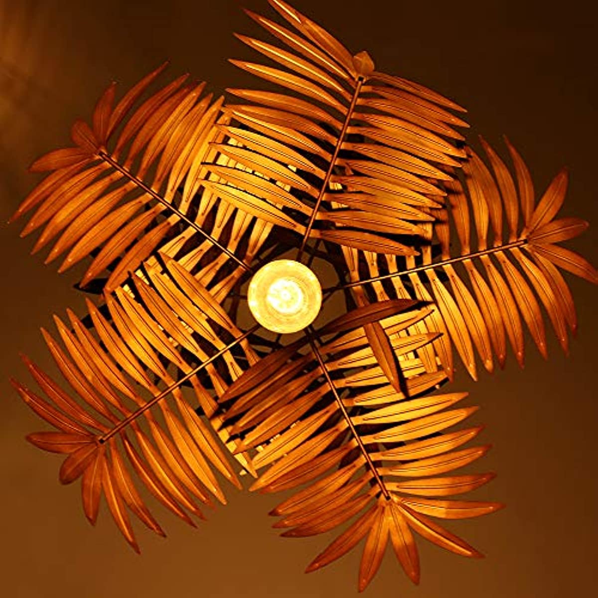 Adjustable Tropical Coconut Leaves Chandelier Unique Rustic Tree Lamps