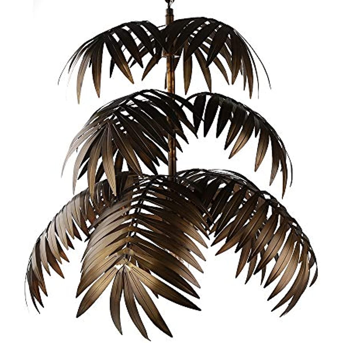 Adjustable Tropical Coconut Leaves Chandelier Unique Rustic Tree Lamps