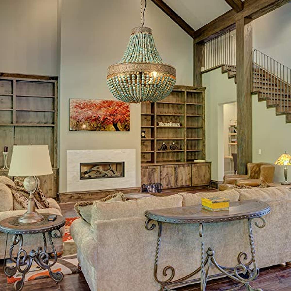 Newrays Blua Ligno Bida Lustro Pendumiloj