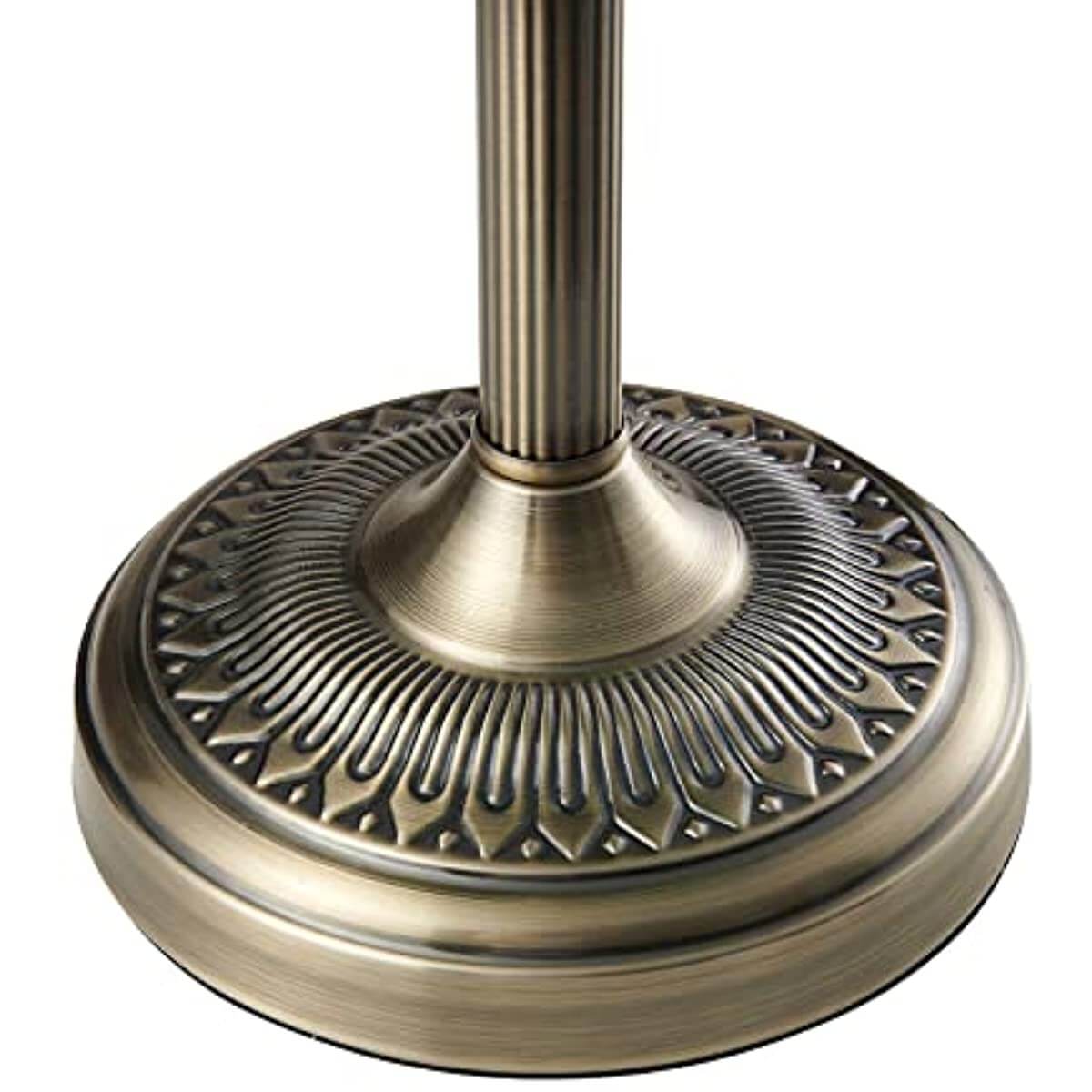 Newrays Green Glass Banker Lamp Double Shade base design showcasing intricate detailing and elegant vintage finish.