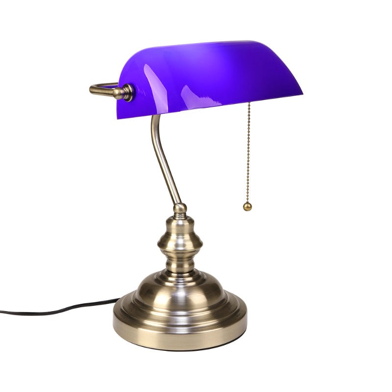 Blue Glass Bankers Lamp Shade Replacement Cover