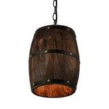 Wood Wine Barrel Pendant Lamp Unique Kitchen Bar Light H27