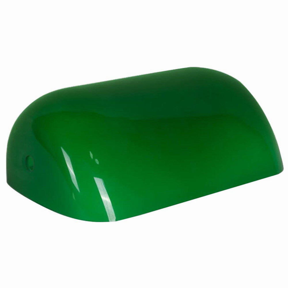 Newrays Green Glass Bankers Lampa Ombro Anstataŭiga Kovro, L8.85 W5.11