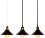 3 Pack Industrial Black Pendant Light