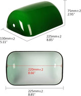 Newrays Green Glass Bankers Lamp Shade Replacement Cover,L8.85" W5.11"/L22.5 W13cm