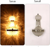 Vintage royal empire crystal wall sconces in illuminated and unlit states, showcasing intricate design and elegance.