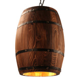 Wood Wine Barrel Pendant Lamp Hanging Unique Kitchen Bar Light Fixtures