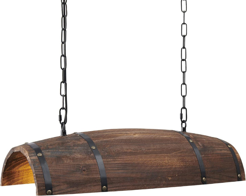 Newrays Antique Wood Wine Barrel pendant Lights for Kitchen Bar