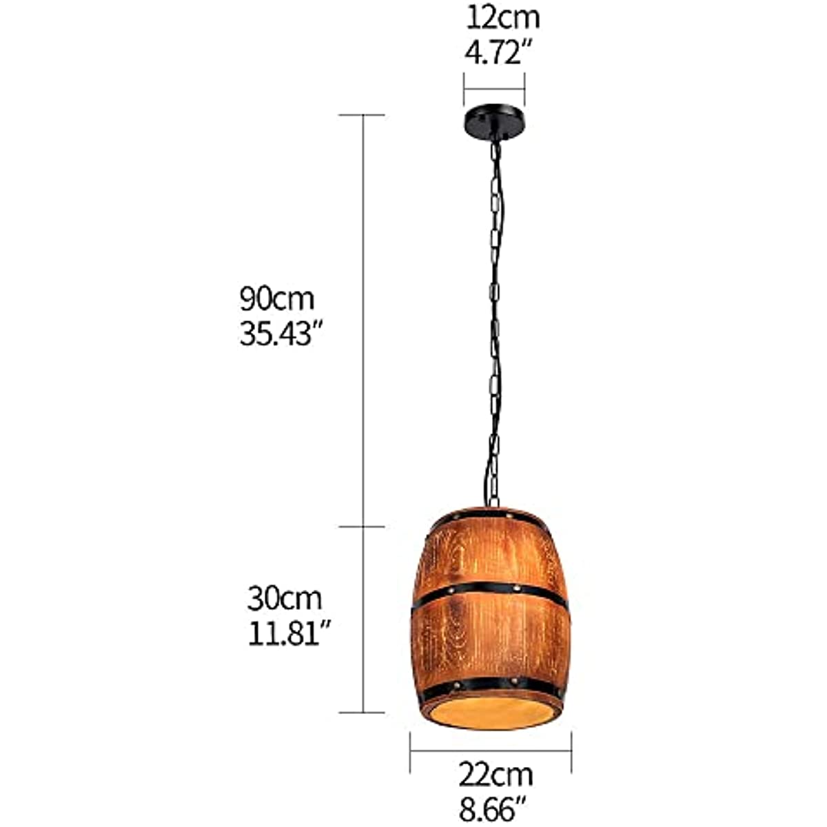 Newrays Antique Artificial Resin Wine Barrel Pendant Lamp