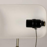 White Matted Glass Banker Lamp