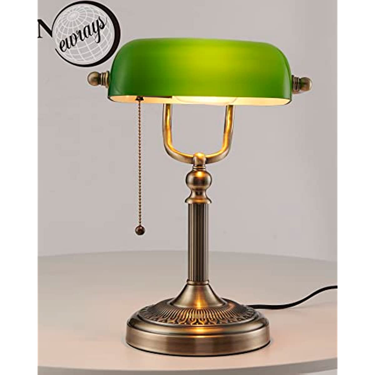 Newrays Green Glass Banker Lamp – Newrays Direct