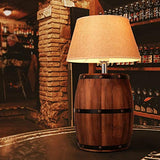 Wood Wine Barrel Table Desk Lamp,Plug in