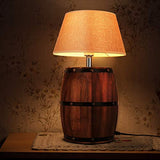 Wood Wine Barrel Table Desk Lamp,Plug in