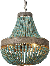 Newrays Blue Wood Bead Chandelier Pendant Lights