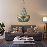 Newrays Blue Wood Bead Chandelier Pendant Lights