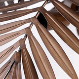 Tropical Coconut Leaves Chandelier, Tree Lights close-up of vintage bronze leaves detail.